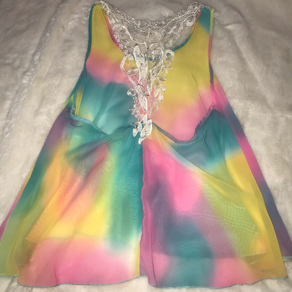 rainbow shirt with gorgeous back